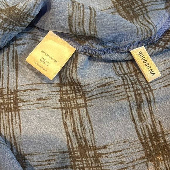 XS New York & Company Blue Checkered Tunic - Picture 5 of 8